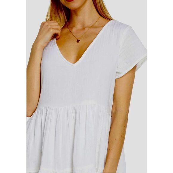Rip Curl Women's Lightweight Cotton Flowy Premium Surf Cover Up White Dress M - Picture 2 of 11